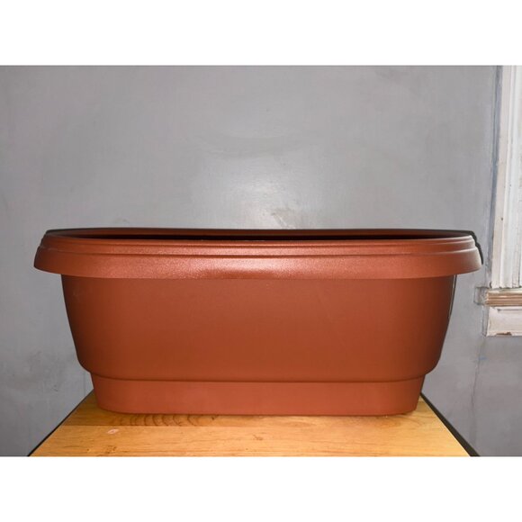 Bloem Terra Cotta Oval Deck Rail Planter 24" Elevated Garden Box (Quantity 2) - Picture 10 of 16